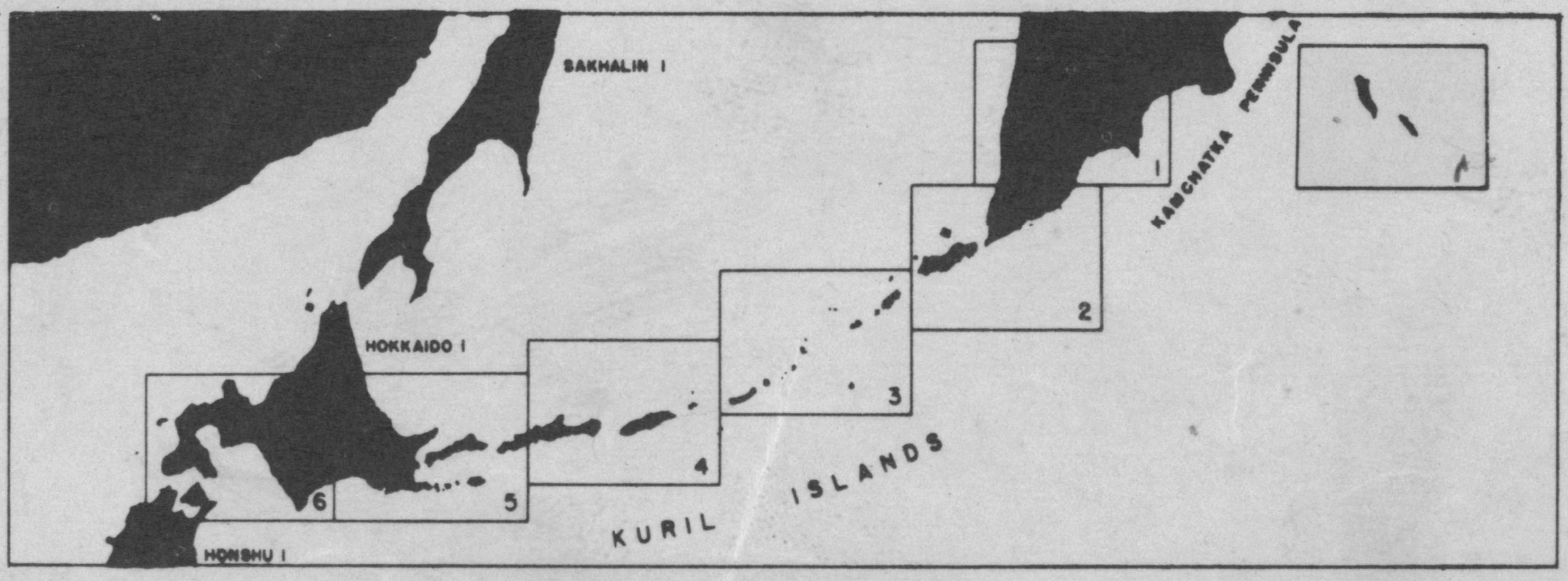 Index Map of Kuril Island Series and Komandorski Islands
